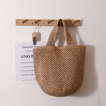 Handmade crochet straw knit woven summer bag for women from the summer collection