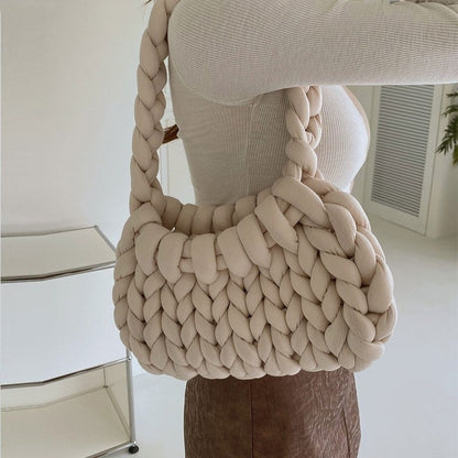 Handmade crochet straw knit woven summer bag for women from the summer collection