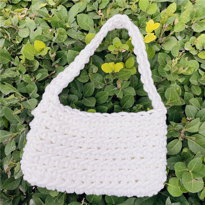 Handmade crochet straw knit woven summer bag for women from the summer collection