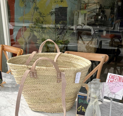 Handmade crochet straw knit woven summer bag for women from the summer collection