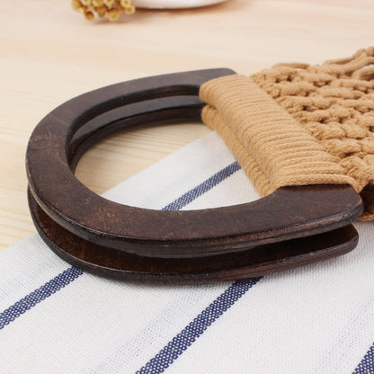 Handmade crochet straw knit woven summer bag for women from the summer collection