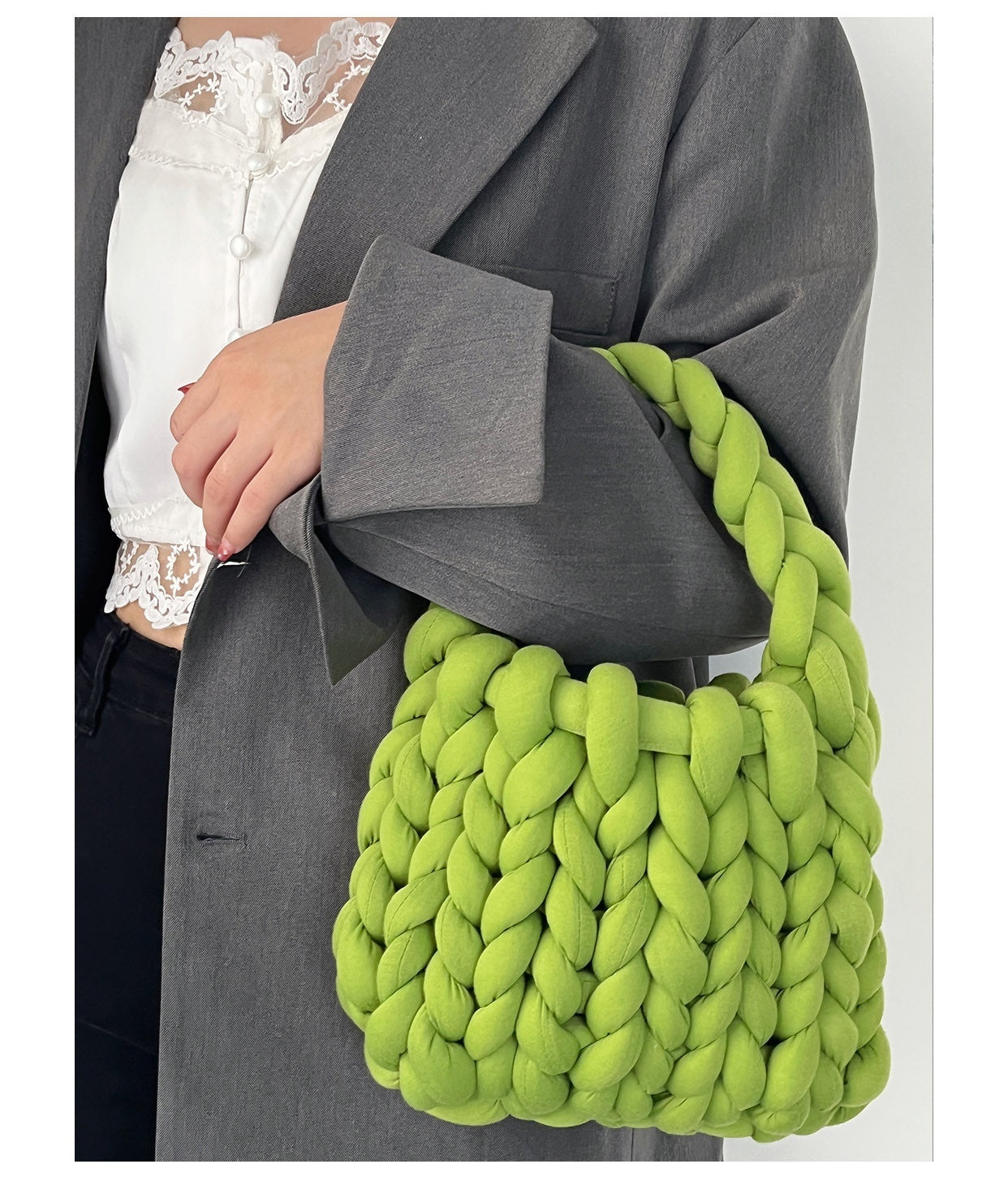Handmade crochet straw knit woven summer bag for women from the summer collection