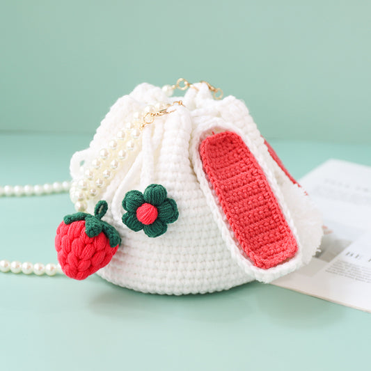 Handmade crochet straw knit woven summer bag for women from the summer collection