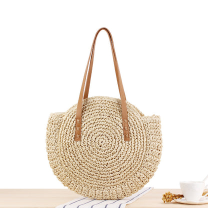 Handmade crochet straw knit woven summer bag for women from the summer collection